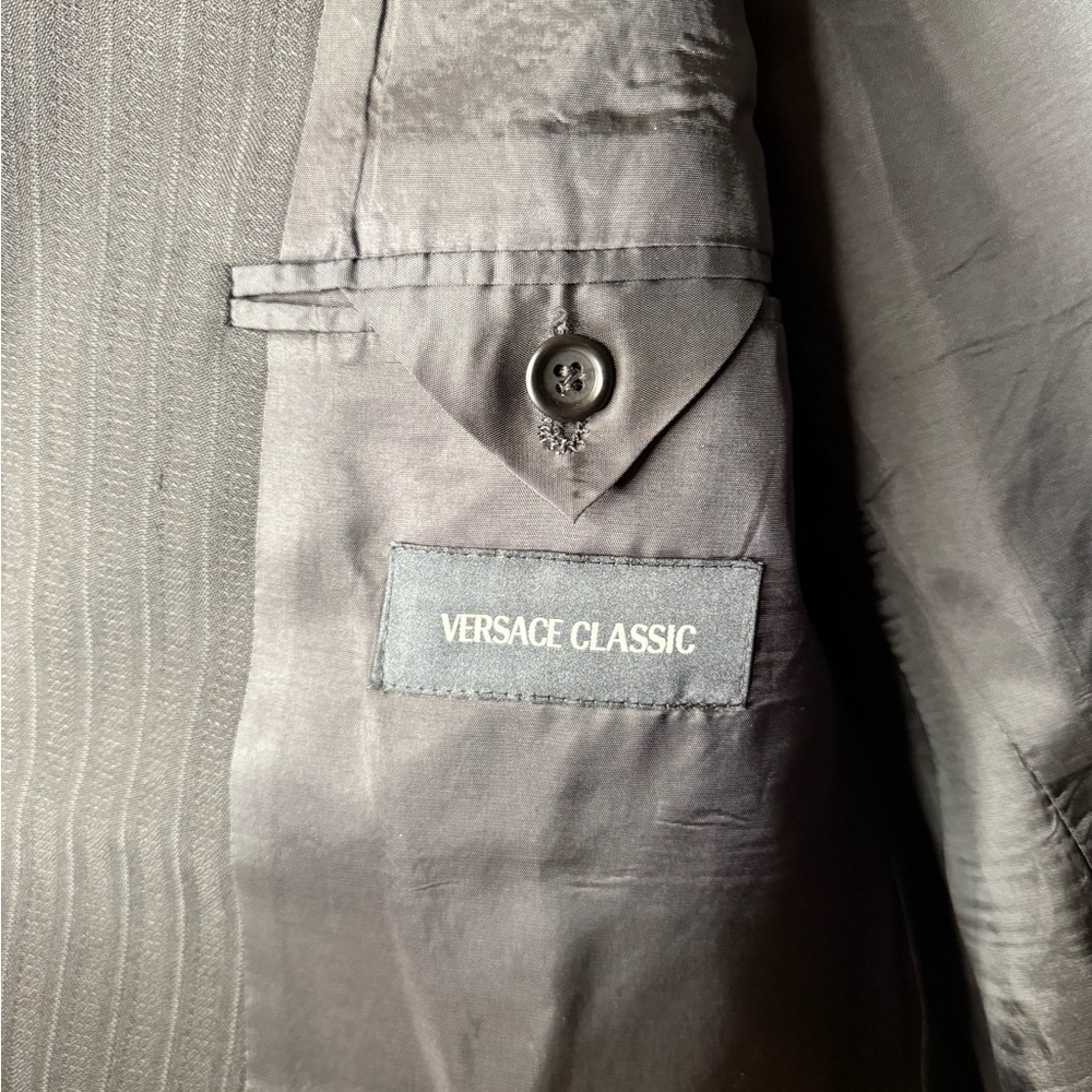 Versace Classic V2 Men's Vintage Pinstripe Wool-blend Blazer Suit Coat Size 58R - Picture 14 of 15